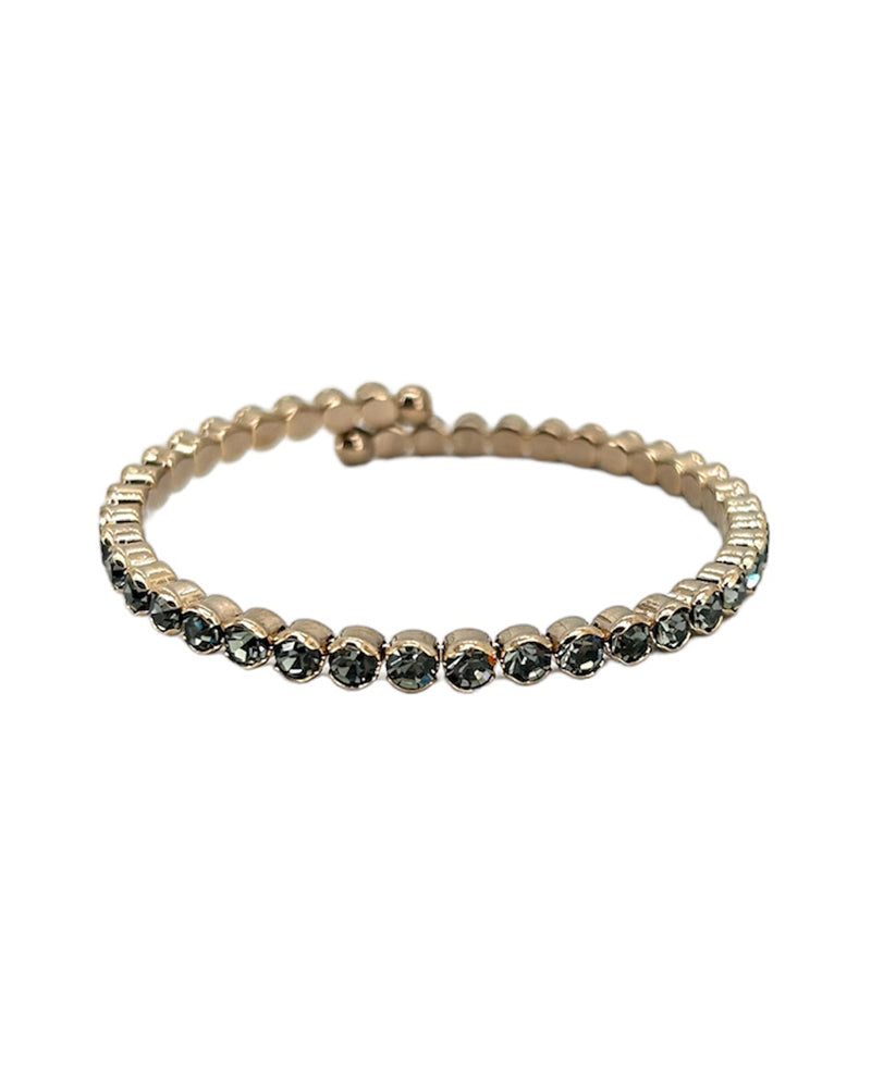 Prongless Large Crystal Stone Bracelet BRASS BLACK DIAMOND