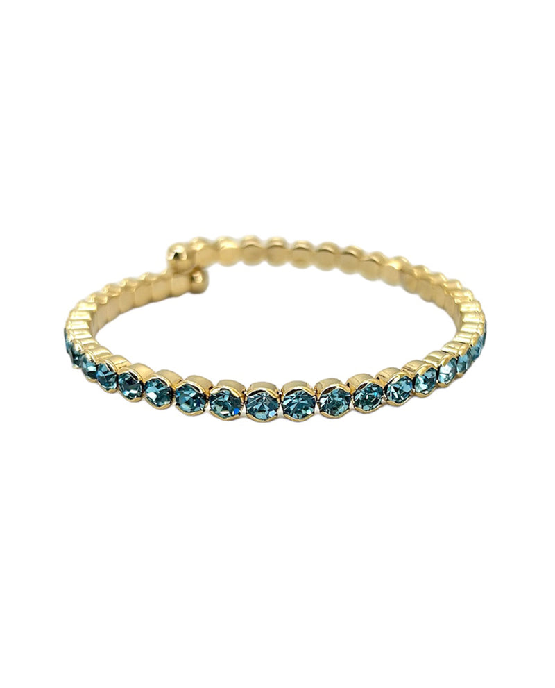 Prongless Large Crystal Stone Bracelet GOLD AQUA