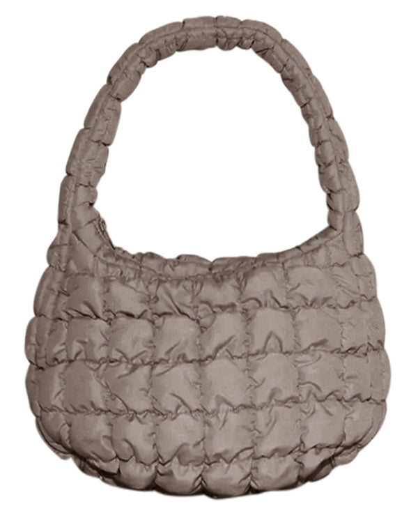 QBS320124 SMALL QUILTED HANDBAG beige