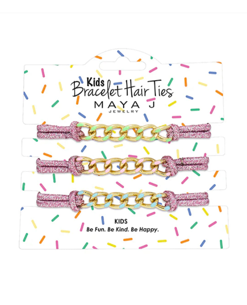  MAYA J KIDS BRACELET HAIR TIE pink