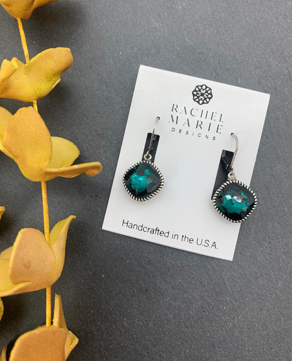 RACHEL MARIE DESIGNS RAVEN EARRING EMERALD IGNITE