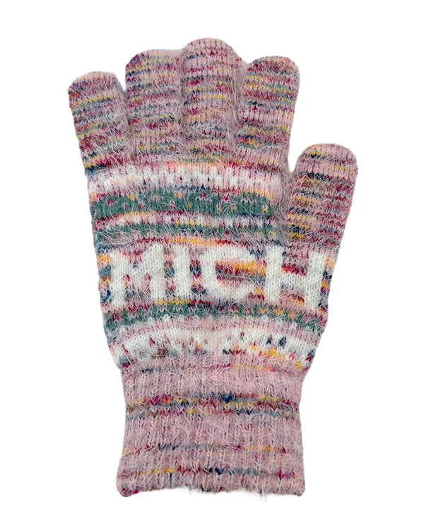 RR564 MICHIGAN FUZZY GLOVES PINK