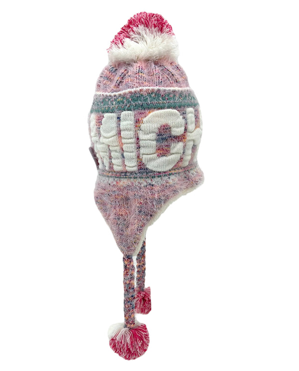 RR594 MICHIGAN FUZZY POM POM HAT PINK