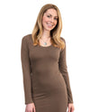 SEAMLESS LONG SLEEVE TUNIC TOP MOCHA 7737-5