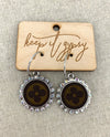 KEEP IT GYPSY RING-ROUND STATUS UPCYCLED EARRINGS SILVER LV CLOVER