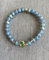 Stack MATTE Stretch Bracelet WITH Center Stone BLUE