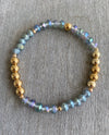 Stack Stretch Bracelet ALTERNATING STONES & BEADS BLUE