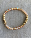 Stack Stretch Bracelet ALTERNATING STONES & BEADS CHAMPAGNE