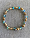 Stack Stretch Bracelet LARGE STONES & BEADS BLUE