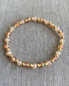 Stack Stretch Bracelet SMALL STONES & BEADS CHAMPAGNE