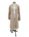 BLUMIN T7849-PLUS MESH STAR PATTERN LONG CARDIGAN TAUPE