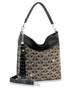 Trendy Rhinestone Patterned Hobo Handbag BLACK