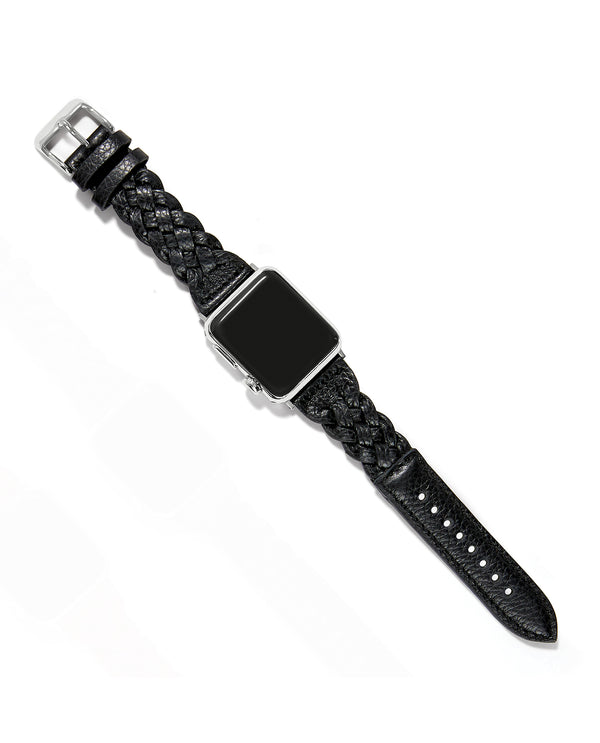 BRIGHTON W2042A SUTTON BRAIDED LEATHER I-WATCH BAND BLACK