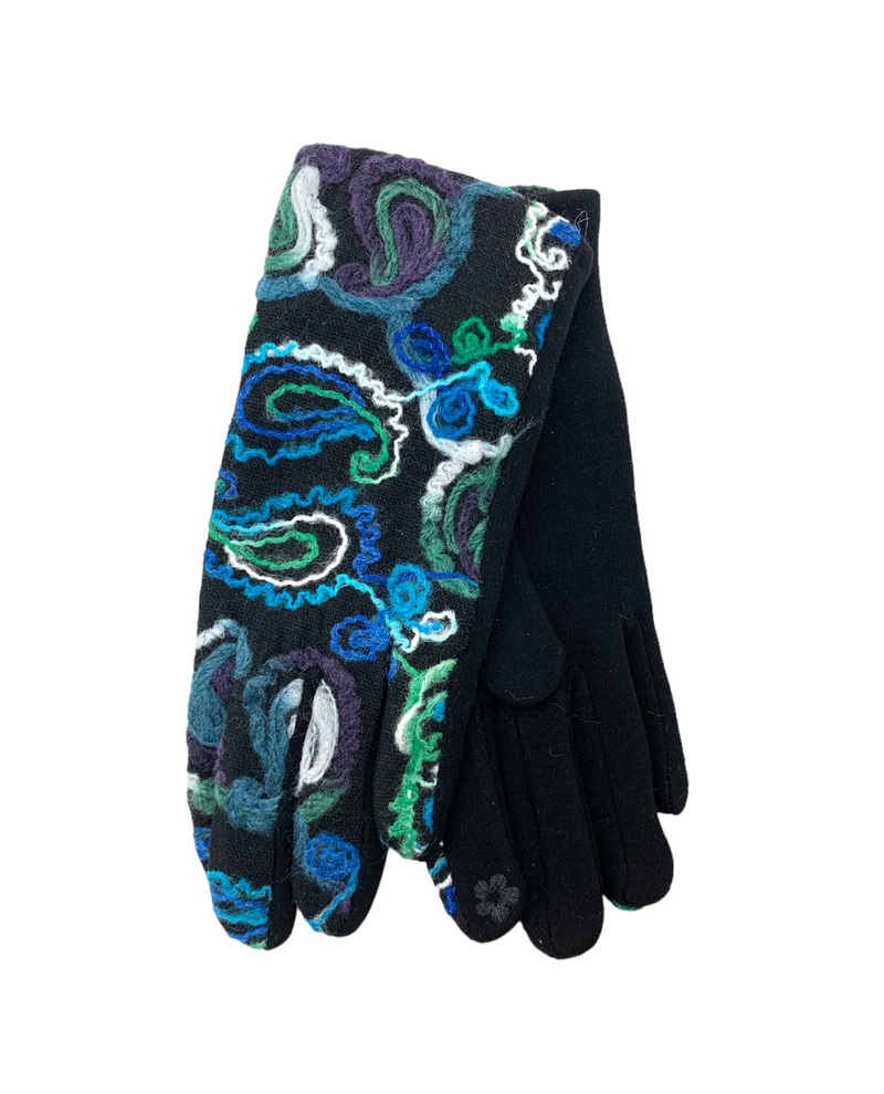 GOV-0132 SOUTACHE GLOVES blue/green