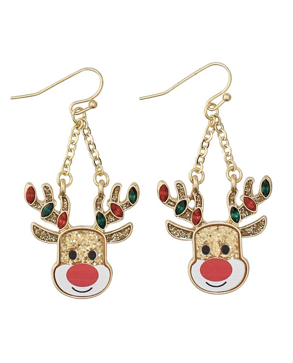 RUDOLPH WITH GLITTER EARRING 8109698