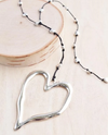 BALI ARTISAN SILVER NECKLACE OPEN HEART