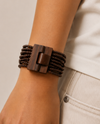 Solid Buckle Stretch Bracelet DARK BROWN
