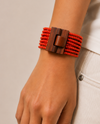 Solid Buckle Stretch Bracelet RED