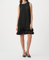JOSEPH RIBKOFF 263738 PLEATED A-LINE DRESS BLACK
