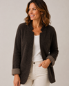 MADE IN ITALY DH6242 PIQUE SWEATER BLAZER DARK BROWN