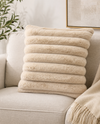 19688A-TN 18 IN TAN VEGAN FUR PILLOW
