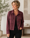 MADE IN ITALY WS250169 FAUX SUEDE JACKET PLUM