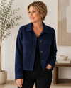 MADE IN ITALY WS250169 FAUX SUEDE JACKET NAVY