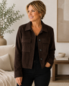 MADE IN ITALY WS250169 FAUX SUEDE JACKET DARK BROWN