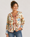 ODDI IJ18666 QUILTED FLORAL JACKET OFF WHITE