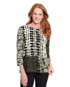 MULTIPLES M36411TM 3/4 SLV SCOOP NECK KNIT TOP OLIVE