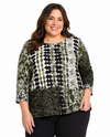 MULTIPLES M36411TW WOMENS 3/4 SLV SCOOP NECK KNIT TOP OLIVE