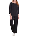 MULTIPLES M35713PP WIDE BAND P/O WIDE LEG PANT BLACK
