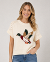 EESOME SH15590 DUCK SHORT SLV SWEATER CREAM