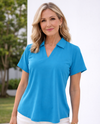 LULU-B SPX5296 OPEN HENLEY TOP TURQUOISE