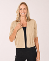 NINETY NS1430 ELBOW SLV SHRUG LIGHT BROWN