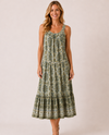 LOLA P E1T35-A965 GREEN FLORAL DRESS OLIVE
