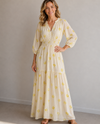 G&G MAXI DRESS FOG PRINT FOG