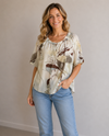 41678JG PRINT POET BLOUSE WHITE