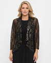 JOSTAR 4103MB MESH COLLAR CARDIGAN BLACK