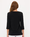 JOSTAR 3122HT BUTTON SLEEVE TOP BLACK