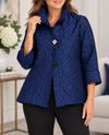 MOONLIGHT 2455-TAF ABSTRACT 3/4 WIDE SLEEVE JACKET ROYAL BLUE