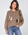 DREAMERS K6865-R HORSE CARDIGAN MOCHA