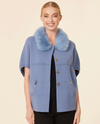 DOLCE CABO 74017-FF FAUX FUR TRIM CARDIGAN DENIM BLUE