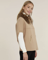 DOLCE CABO 74017-FF FAUX FUR TRIM CARDIGAN CREAM