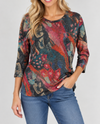 CREATION AM908 PRINTED HACHI TUNIC TOP