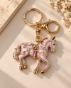 HORSE KY7362 KEY CHAIN/PURSE CHARM PINK/GOLD