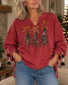 KUNKY'S CRIMSON TIMBER TIE PULLOVER RED MULTI