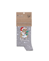 WRENDALE SEASONAL BAMBOO SOCK CHRISTMOUSE GREY