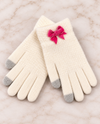 MERRY BOWS TEXTING GLOVES 76759-F WHITE