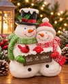 SNOWMAN FAMILY SHELF SITTER AS3893 SIGN